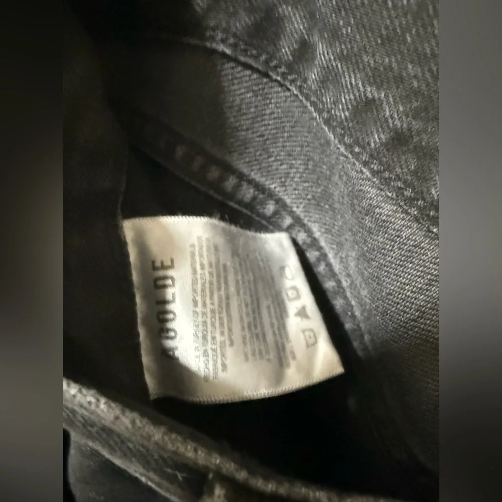 AGOLDE  size 29 washed black high rise wide leg cargo denim - Picture 2 of 6